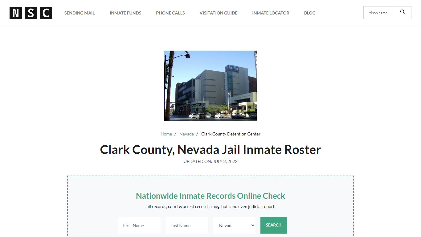 Clark County, Nevada Jail Inmate Roster - nisquallycorrections.com